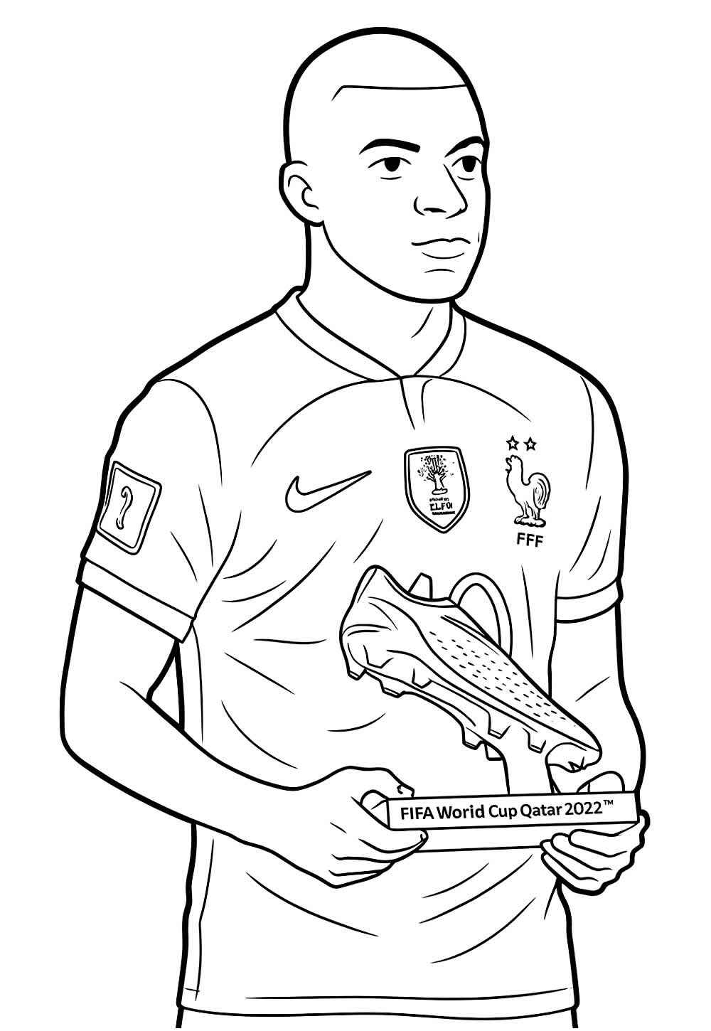 Desenho de Kylian Mbappé Desenho Colorir Imprimir 17
