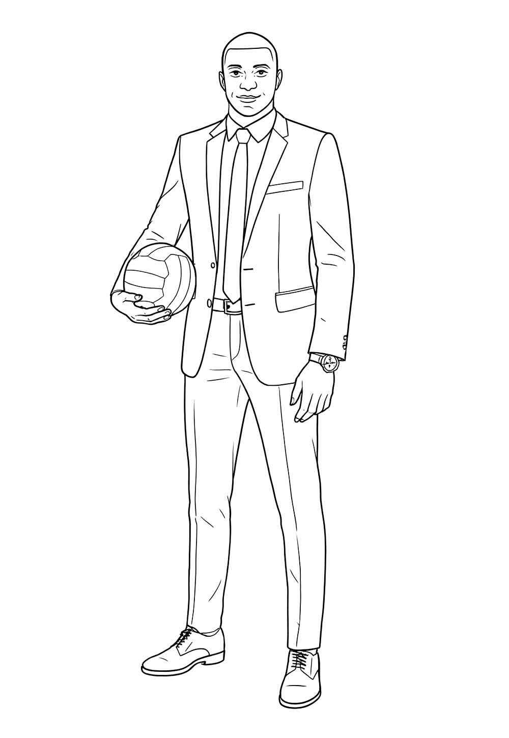 Desenho de Kylian Mbappé Desenho Colorir Imprimir 18
