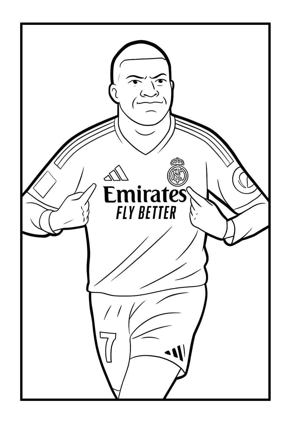Desenho de Kylian Mbappé Desenho Colorir Imprimir 19