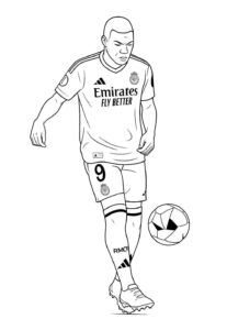 Desenho de Kylian Mbappé Desenho Colorir Imprimir 20