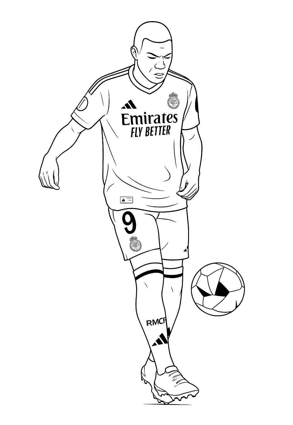 Desenho de Kylian Mbappé Desenho Colorir Imprimir 20
