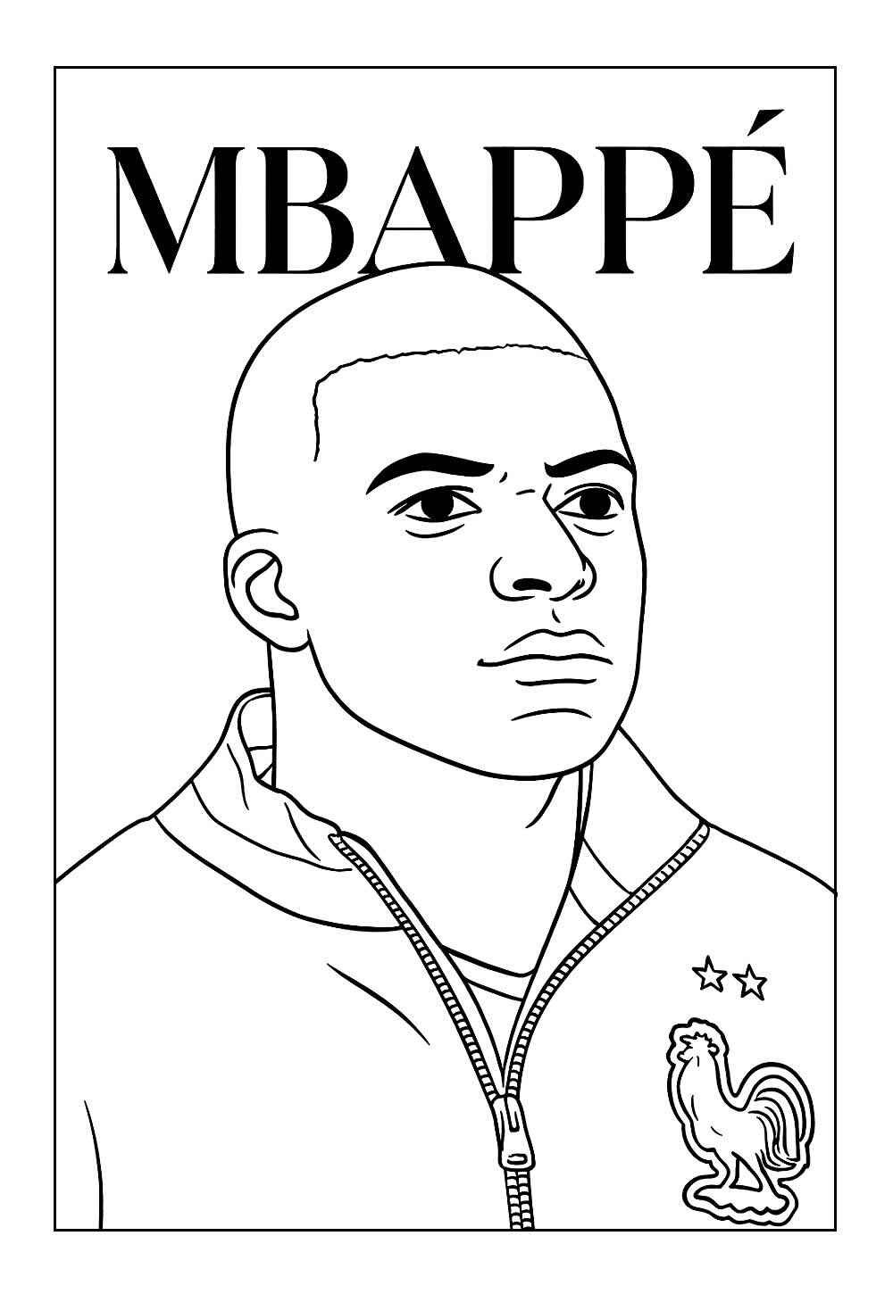 Desenho de Kylian Mbappé Desenho Colorir Imprimir 21