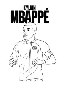 Desenho de Kylian Mbappé Desenho Colorir Imprimir 22