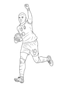Desenho de Kylian Mbappé Desenho Colorir Imprimir 24