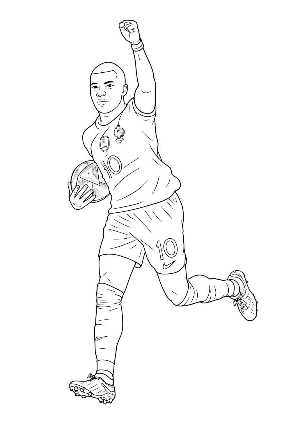 Desenho de Kylian Mbappé Desenho Colorir Imprimir 24