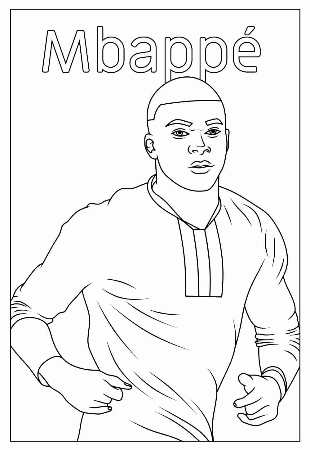 Desenho de Kylian Mbappé Desenho Colorir Imprimir 25