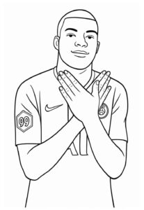Desenho de Kylian Mbappé Desenho Colorir Imprimir 26