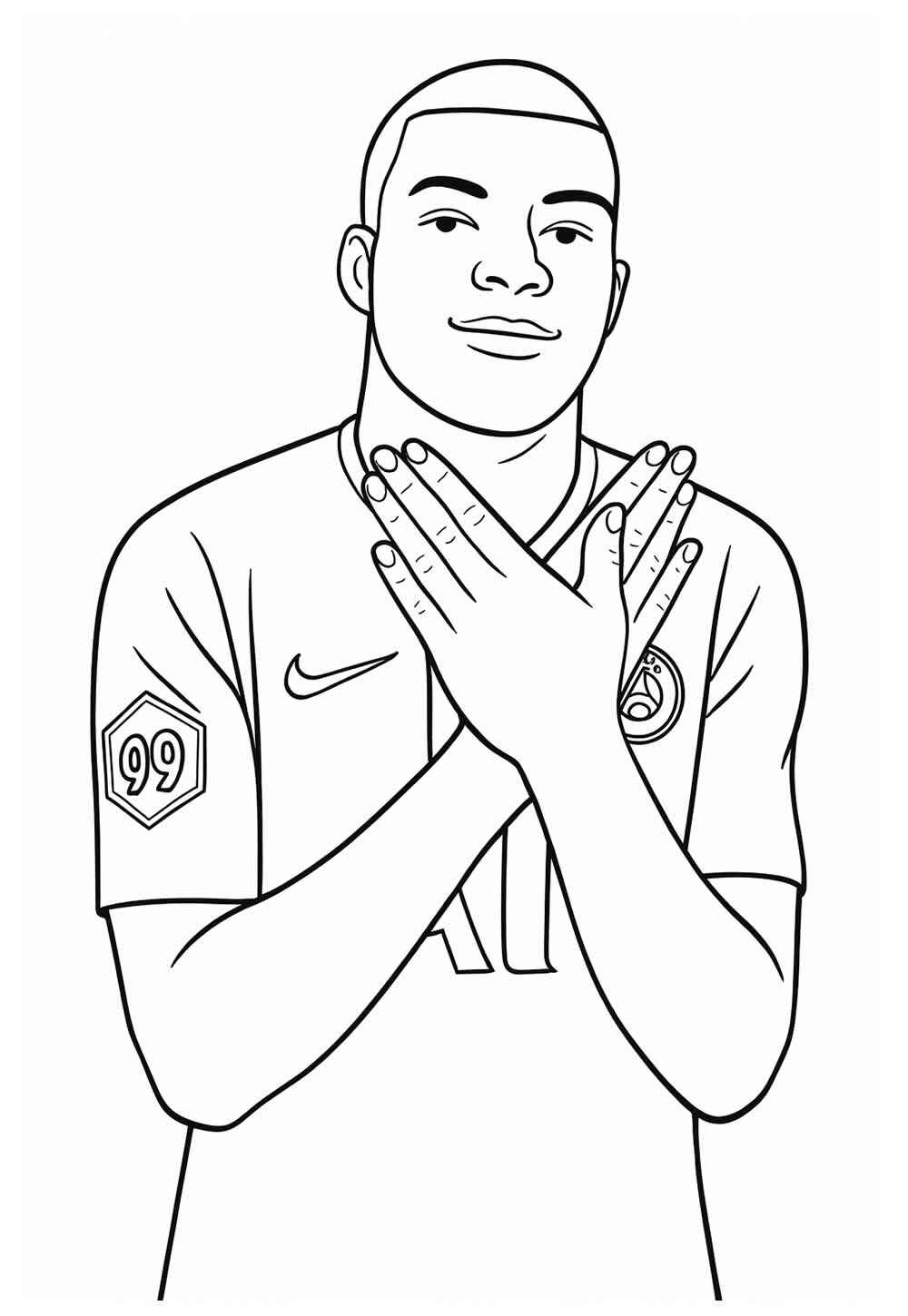 Desenho de Kylian Mbappé Desenho Colorir Imprimir 26