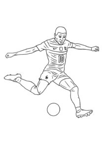 Desenho de Kylian Mbappé Desenho Colorir Imprimir 27