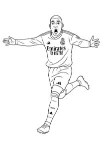 Desenho de Kylian Mbappé Desenho Colorir Imprimir 28