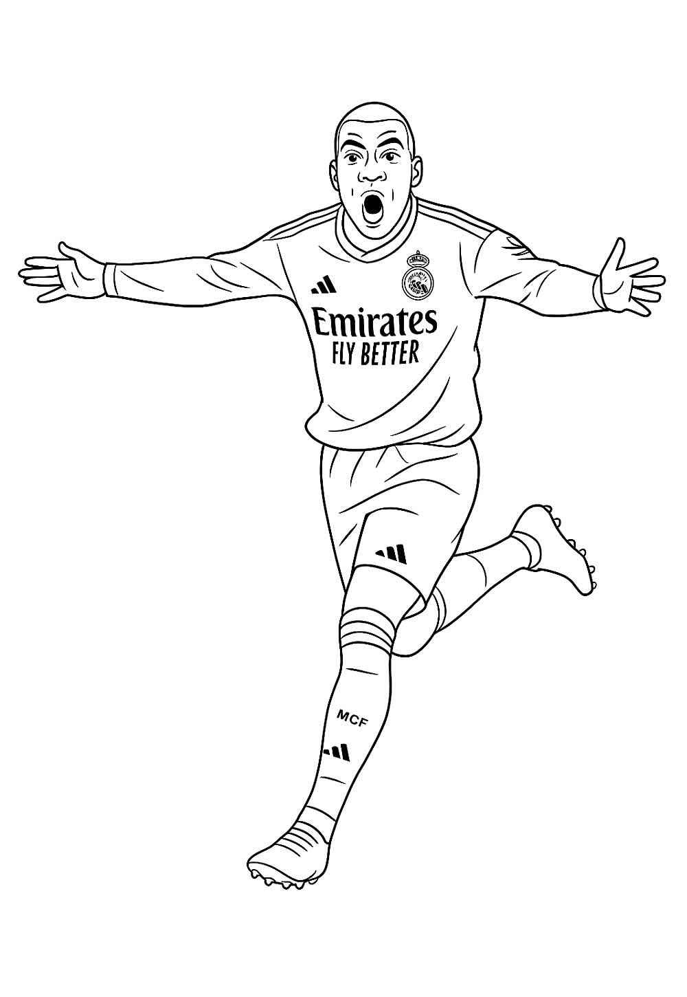 Desenho de Kylian Mbappé Desenho Colorir Imprimir 28