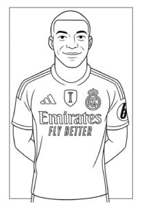 Desenho de Kylian Mbappé Desenho Colorir Imprimir 30