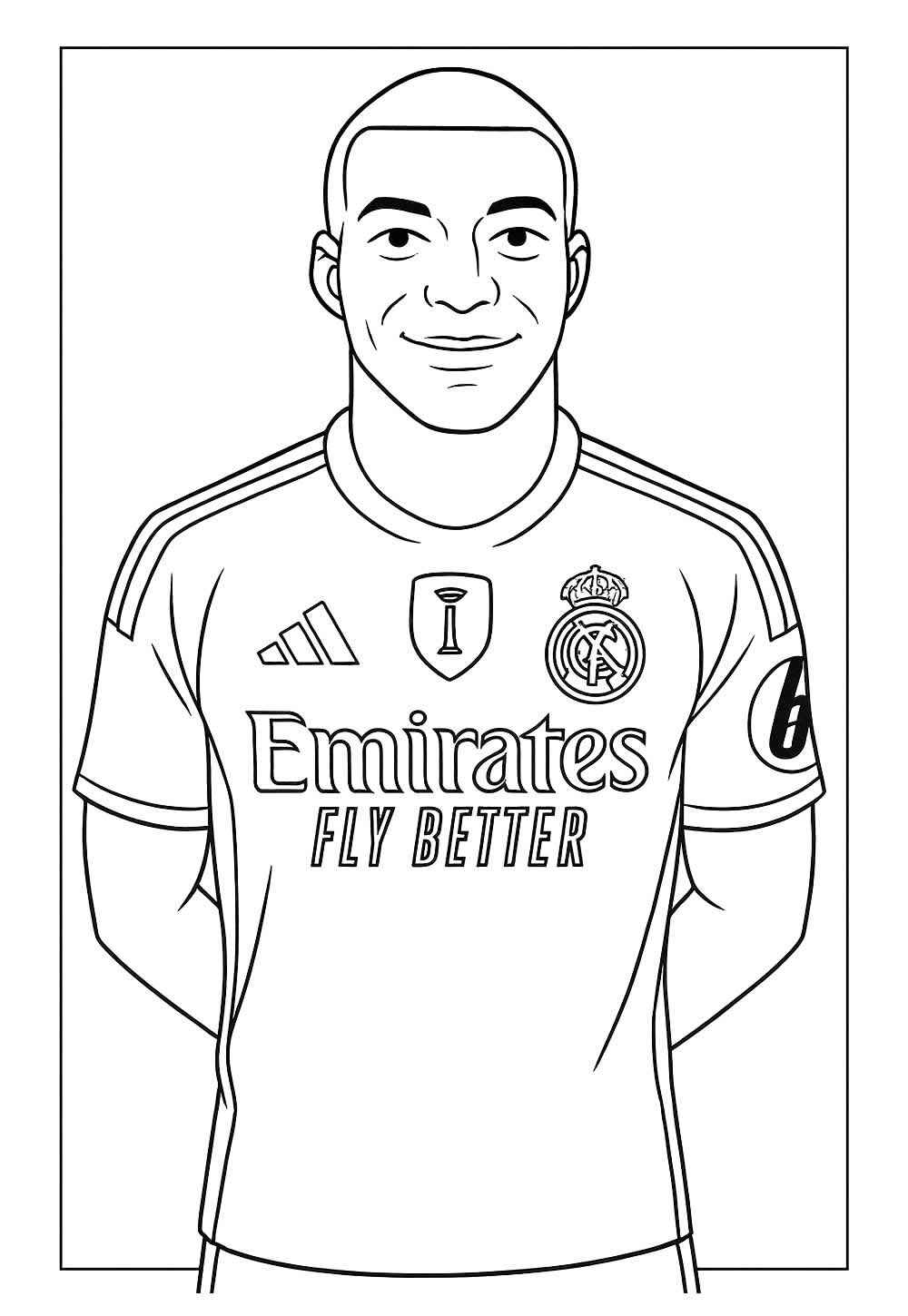 Desenho de Kylian Mbappé Desenho Colorir Imprimir 30