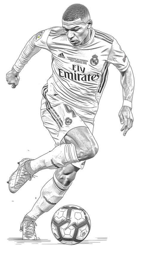 Desenho de Kylian Mbappé Desenho Colorir Imprimir 31