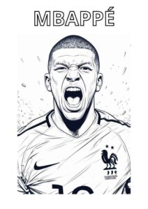 Desenho de Kylian Mbappé Desenho Colorir Imprimir 32