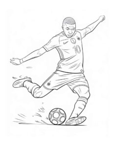 Desenho de Kylian Mbappé Desenho Colorir Imprimir 33