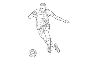 Desenho de Kylian Mbappé Desenho Colorir Imprimir 35