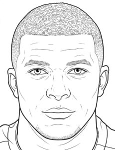 Desenho de Kylian Mbappé Desenho Colorir Imprimir 37