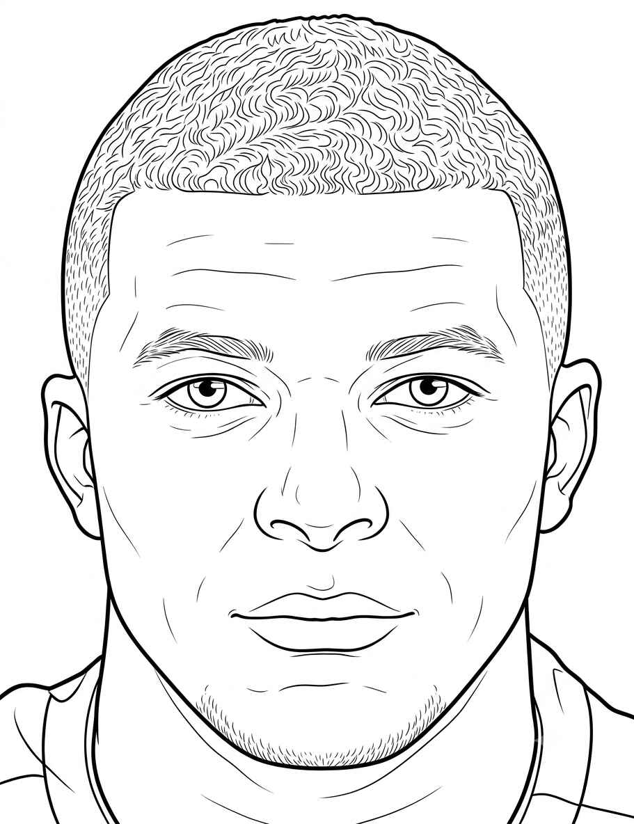 Desenho de Kylian Mbappé Desenho Colorir Imprimir 37