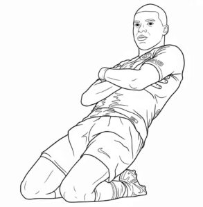 Desenho de Kylian Mbappé Desenho Colorir Imprimir 38