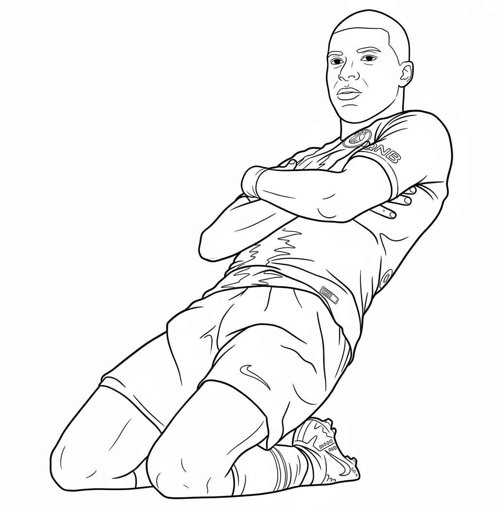 Desenho de Kylian Mbappé Desenho Colorir Imprimir 38