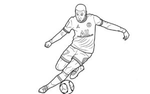 Desenho de Kylian Mbappé Desenho Colorir Imprimir 39