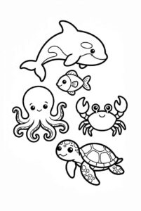 Desenho de Animais Marinhos Desenho Colorir Imprimir 08