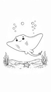 Desenho de Arraia Animais Marinhos Desenho Colorir Imprimir 13