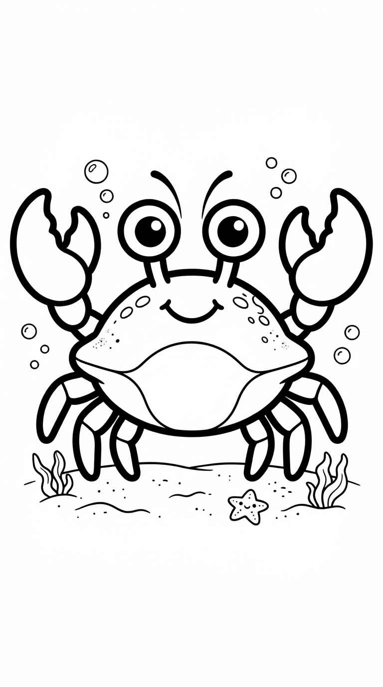 Desenho de Caranguejo Animais Marinhos Desenho Colorir Imprimir 07