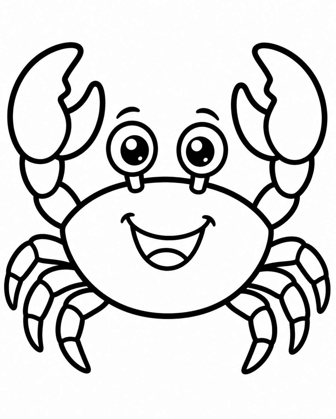 Desenho de Caranguejo Feliz Animais Marinhos Desenho Colorir Imprimir 06