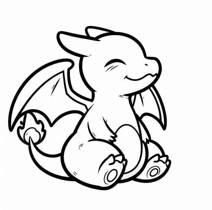 Desenho de Charizard Kawaii Pokemon Desenho Colorir Imprimir 17