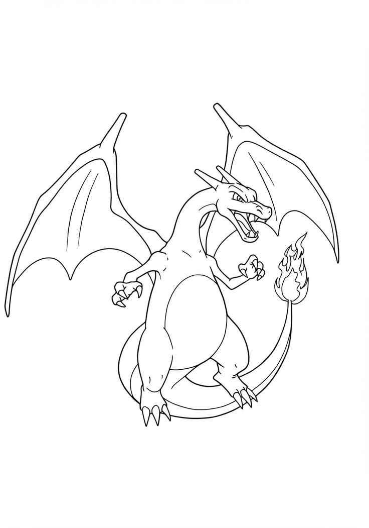Desenho de Charizard Pokemon Desenho Colorir Imprimir 01