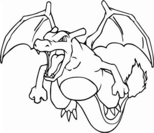 Desenho de Charizard Pokemon Desenho Colorir Imprimir 02