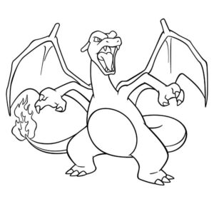Desenho de Charizard Pokemon Desenho Colorir Imprimir 03