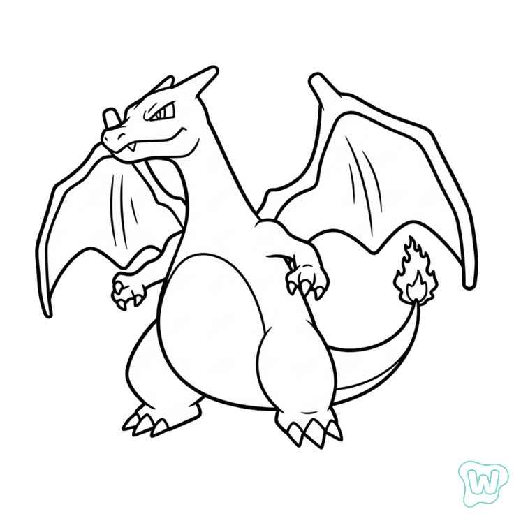 Desenho de Charizard Pokemon Desenho Colorir Imprimir 04