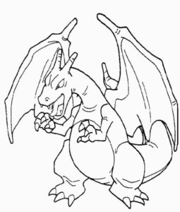 Desenho de Charizard Pokemon Desenho Colorir Imprimir 07