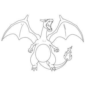 Desenho de Charizard Pokemon Desenho Colorir Imprimir 08