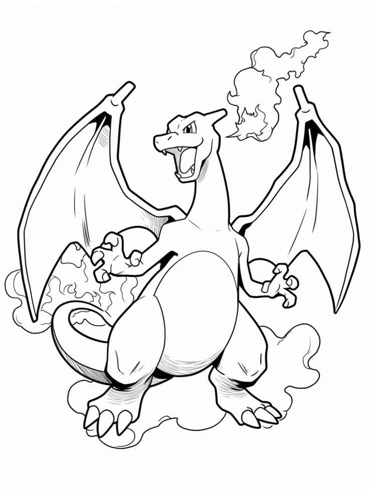 Desenho de Charizard Pokemon Desenho Colorir Imprimir 12