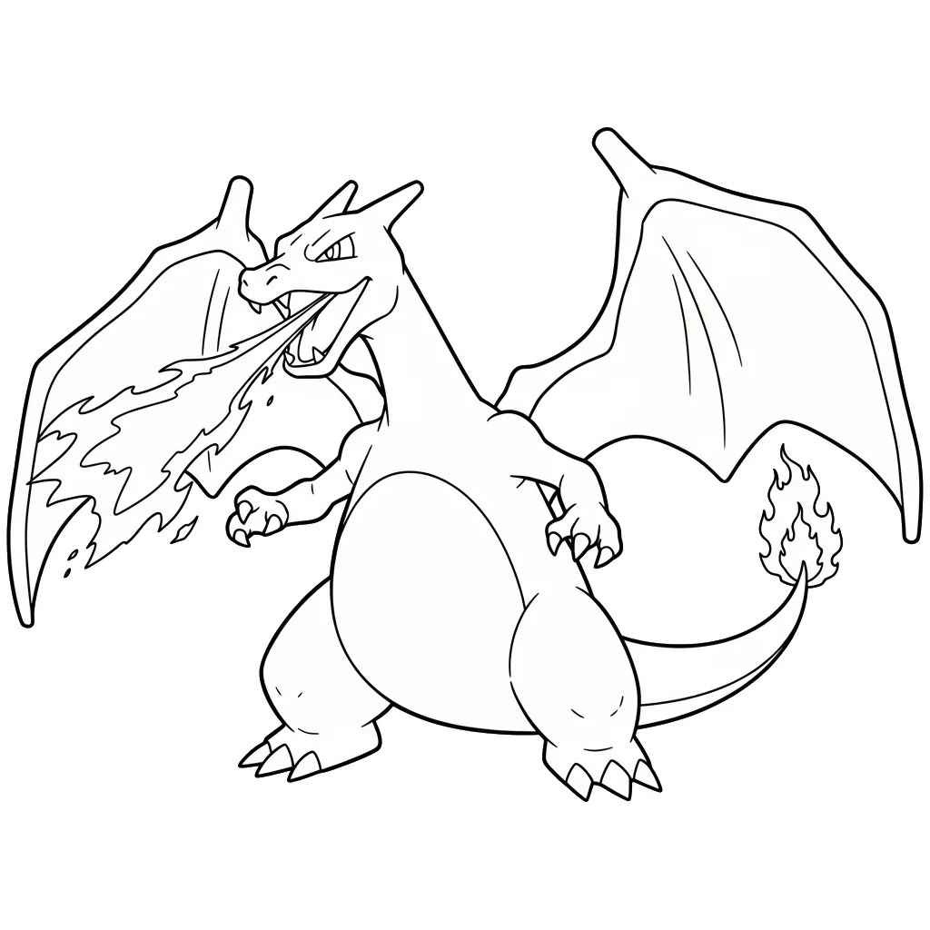 Desenho de Charizard Pokemon Desenho Colorir Imprimir 16