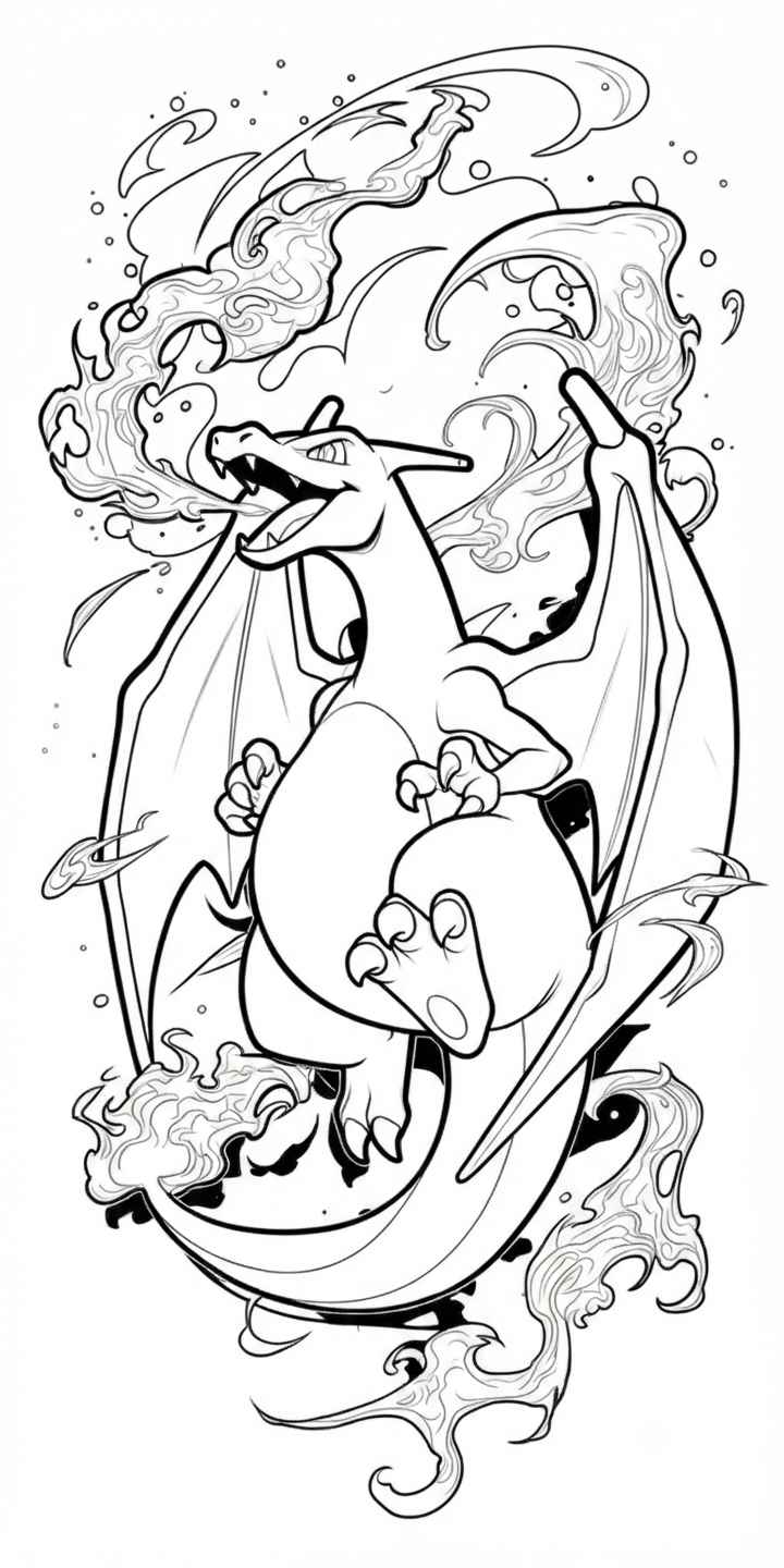 Desenho de Charizard Pokemon Desenho Colorir Imprimir 29