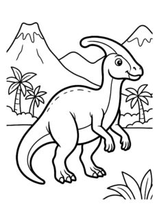 Desenho de Dinossauro Parasaurolophus Desenho Colorir Imprimir 29