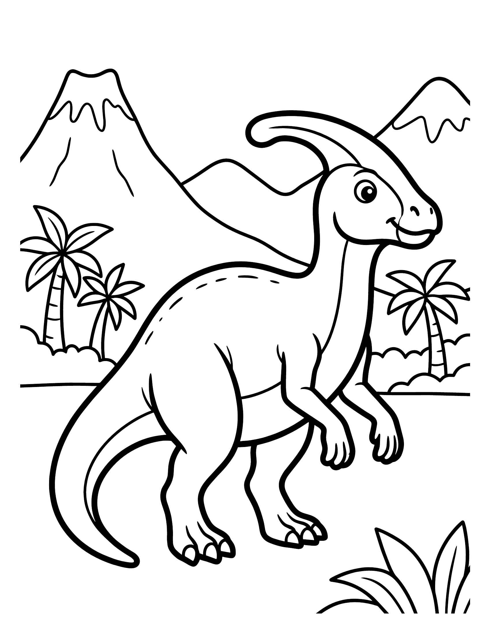 Desenho de Dinossauro Parasaurolophus Desenho Colorir Imprimir 29