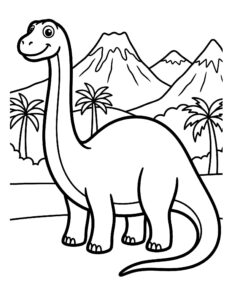 Desenho de Dinossauro Braquiossauro Desenho Colorir Imprimir 12