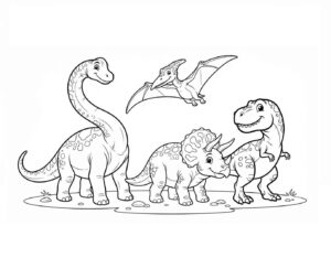 Desenho de Dinossauro Juntos Colorir Imprimir 15