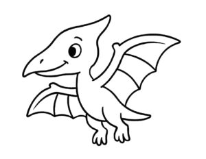 Desenho de Dinossauro Pterodactilo Desenho Colorir Imprimir 01