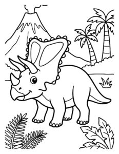 Desenho de Dinossauro Triceratops Desenho Colorir Imprimir 07