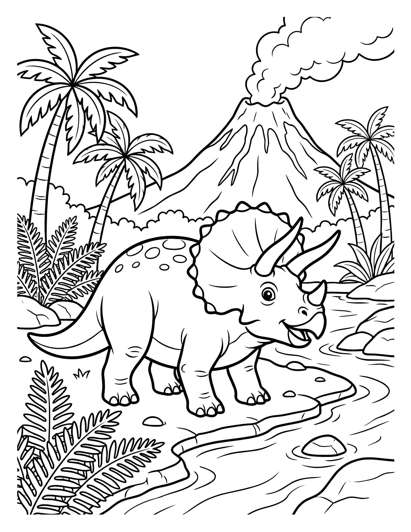 Desenho de Dinossauro Triceratops Desenho Colorir Imprimir 38