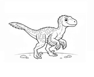 Desenho de Dinossauro Velociraptor Desenho Colorir Imprimir 13