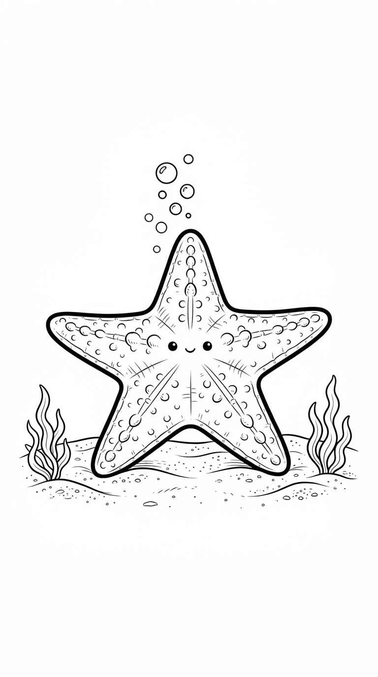 Desenho de Estrela Do Mar Animais Marinhos Desenho Colorir Imprimir 17