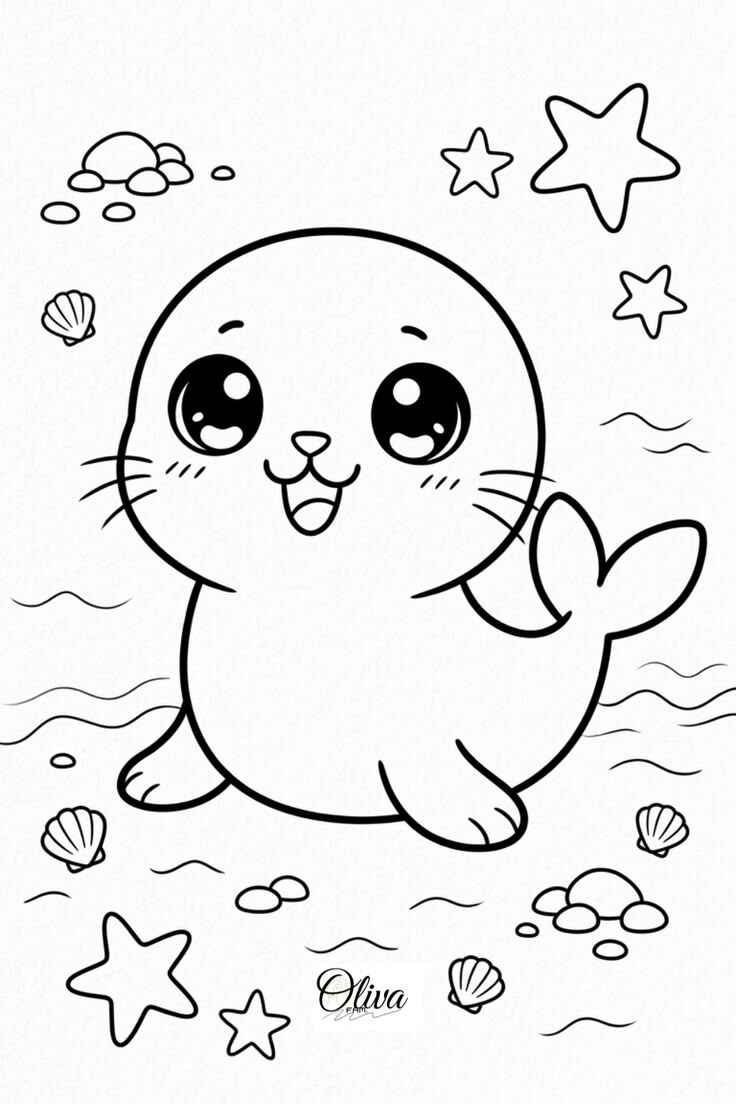 Desenho de Foca Desenho Colorir Imprimir 06
